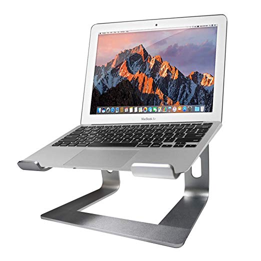 TechMatte Laptop Stand | Aluminum Ergonomic Desktop Riser Design for MacBook, Laptop, and Notebook (10'' to 15.6'', Silver)