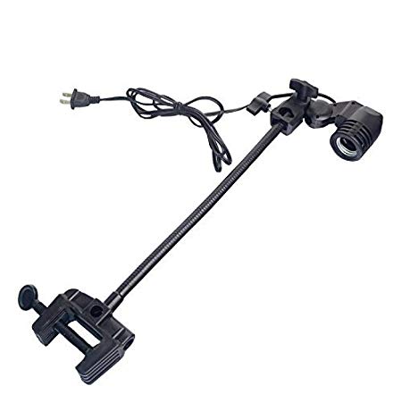 WYZM 15" Adjustable and Flexible Aquarium Light Bulb Holder Gooseneck Clamp for NANO Tanks(12" adjustable Holder)