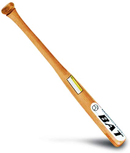 BodyRip Solid Wood Baseball Bat Rounders (With or Without Rawlings 9" Softball) | Beginners, Lightweight, Composite Wood, Slender Handle, Sports, Practice, Youth, Adult | Choose Size