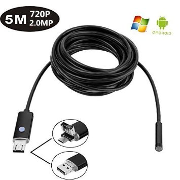 2 In 1 Android Smartphone USB Endoscope Inspection Camera. NewRice® 2.0 Megapixel HD OTG Waterproof Borescope Inspection Camera with for Android system phone / tablet computer and Windows system