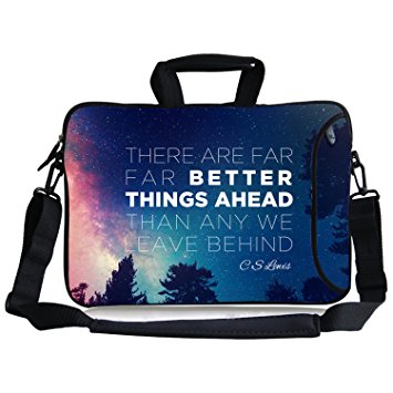 Kitron(TM) 15"-15.6-Inch CS Levis Better Things ahead Waterproof Neoprene Laptop Sleeve Case Bag HandbagCarry Case Bag Side Pocket,Carrying Handle Removable Shoulder Strap