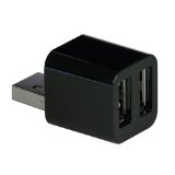 Cute USB Mini 2-Port USB 20 Hub Splitter Black