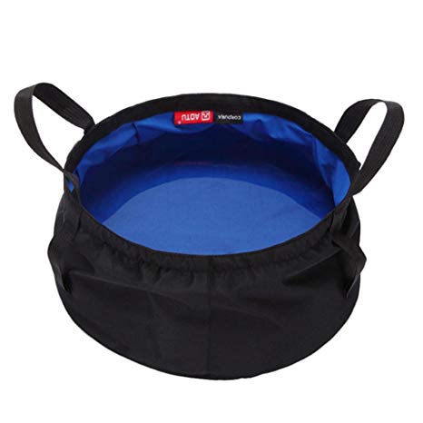 Kemilove 8.5L Portable Collapsible Outdoor Wash Camping Folding Basin Bucket with Carrying Pouch