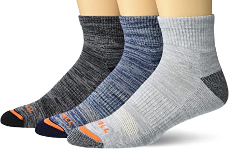 Merrell Men's Cushioned Hiker Quarter Socks 3 Pair