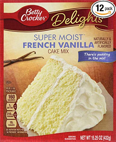 Betty Crocker Supermoist French Vanilla Cake Mix, 15.25 Ounce -- 12 per case.