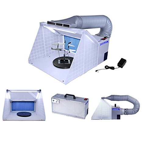 Master Airbrush® Brand *Lighted* Portable Hobby Airbrush Spray Booth with LED Lighting for Painting All Art, Cake, Craft, Hobby, Nails, T-shirts & More. Includes Our Exhaust Extension Hose That Extends up to 5.6 Feet.