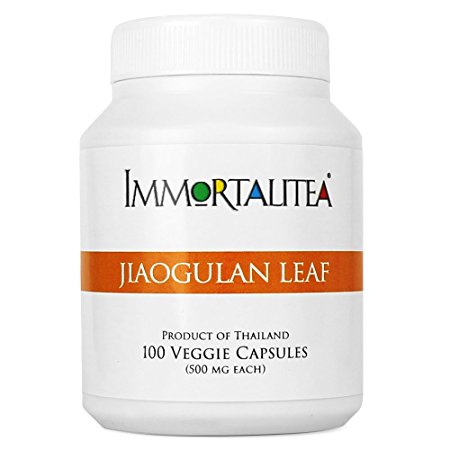 Jiaogulan (Gynostemma pentaphyllum) Veggie Capsules - Crushed Whole Jiaogulan Leaf - 100 Capsules - 500mg