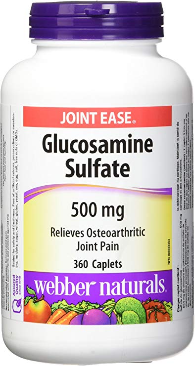 Webber Naturals Glucosamine Sulfate Super Size Caplets, 500mg