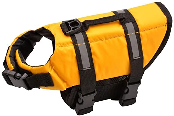 Oxford Dog LifeJacket Ripstop Quick Release Easy-Fit Life Preserver (XS, Yellow)