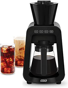 DASH Rapid Cold Brew Maker with VacuPress™ Technology with Glass Carafe for 40 Ounces of Instant Fresh Cold Brew Coffee or Iced Tea