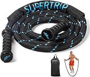 Supertrip Weighted Jump Ropes for Fitness Men Women 360 Rotating Handles, 3.1LBS 3.4LBS Polyester Heavy Skipping Rope for Exercise Workout Equipment