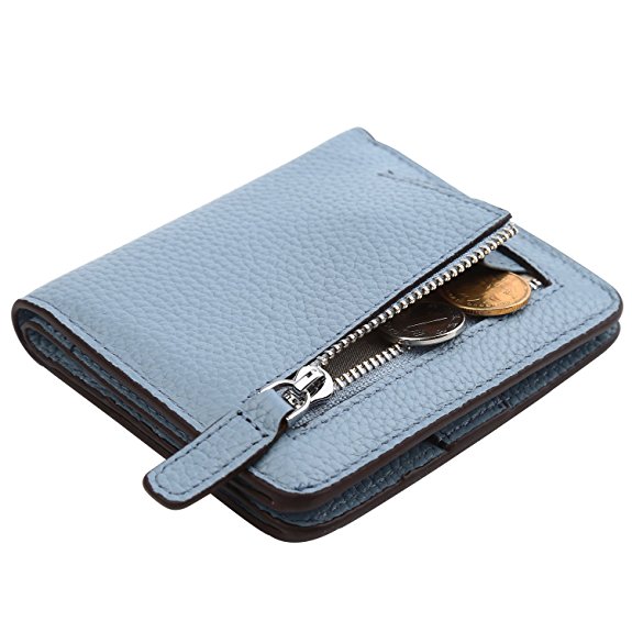 Dante Women's RFID Blocking Small Compact Bifold Leather Pocket Wallet Ladies Mini Purse with id Window