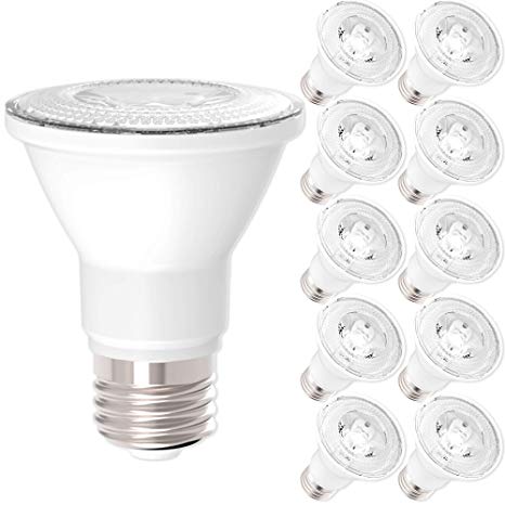Sunco Lighting 10 Pack PAR20 LED Bulb, 7W=50W, Dimmable, 4000K Cool White, E26 Base, Flood Light for Home or Office Space - UL & Energy Star