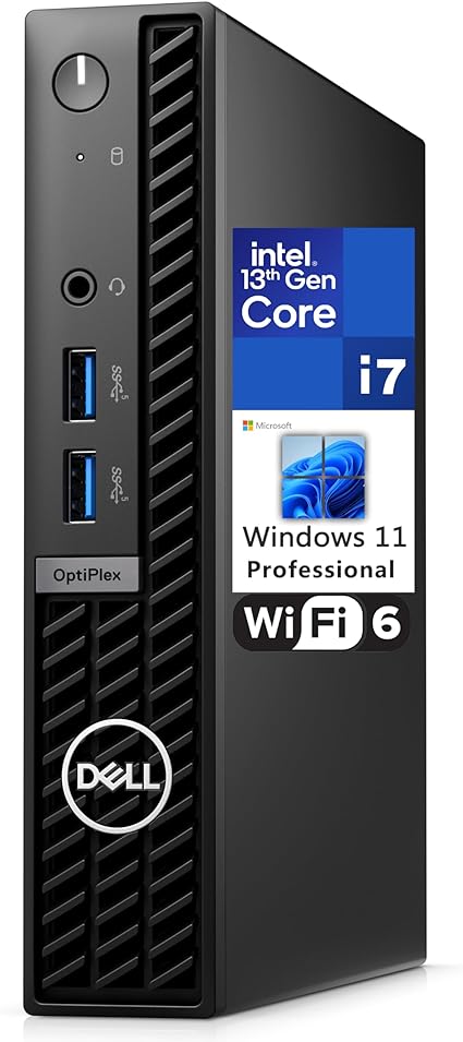 Dell OptiPlex 7000 7010 MFF Micro Form Factor 1.2L Business Desktop Computer, 13th Gen Intel 16 Cores i7-13700T up to 4.9GHz, 64GB DDR4 RAM, 1TB PCIe SSD, WiFi 6, Bluetooth, Windows 11 Pro