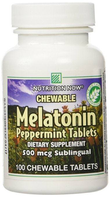 Nutrition Now Peppermint Melatonin 500 Mcg Tablet, 100 Count