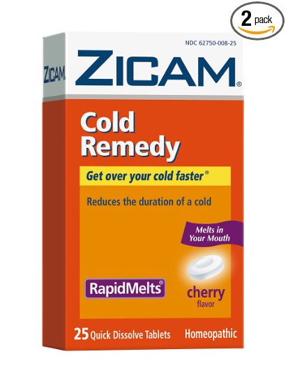Zicam Cold Remedy RapidMelts, Cherry, 25 Quick Dissolve Tablets (Pack of 2)