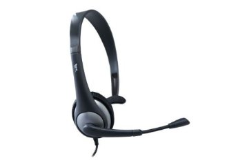Cyber Acoustics Mono Headset and Boom Mic with PC Y-Adapter (AC-104)