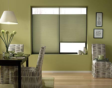 Cordless Top Down Bottom Up Cellular Honeycomb Shades, 34W x 52H, Bay Leaf, Any Size 19-72 Wide