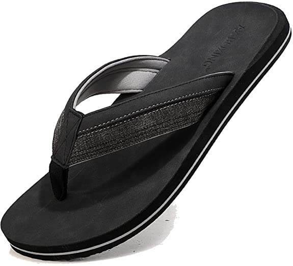 AX BOXING Men's Thong Sandals Flip Flops with Arch Support Outdoor Athletic Slide Comfortable