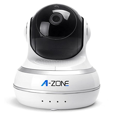 A-ZONE Network IP Camera Wifi Camera Day Night Pan/Tilt Baby Monitor HD 720P(1MP) Surveillance IP Camera with Video Night Version 2 Way Audio Indoor(White & Black)