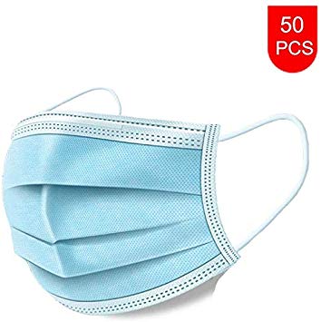 3 Ply Disposable Masks with Elastic Ear Loops - FDA Certified(50 PCS)