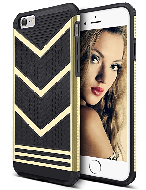 iPhone 6 Plus Case, Ansiwee Anti-slip Soft Armor iPhone 6 Plus Cover Shock Absorbing Flexible Protective Shell Slim Defender Shield Carrying Case for Apple iPhone 6/6S Plus 5.5 inch (Gold)