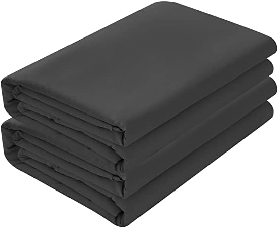 BASIC CHOICE 2-Pack Flat Sheets, Breathable 2000 Series Bed Top Sheet, Wrinkle, Fade Resistant - Queen, Black