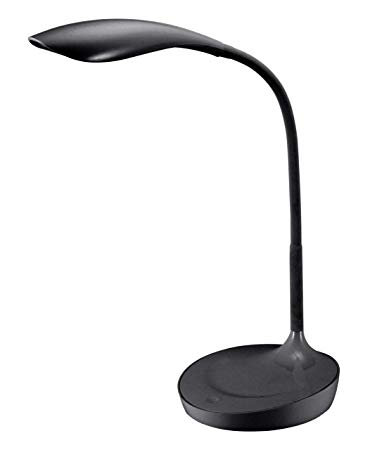 Bostitch Office KT-VLED1502-BLK Gooseneck LED Desk Lamp with USB Charging Port, Dimmable, Black