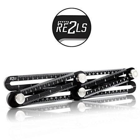 Template Tool Ruler RE2LS - Premium Aluminum Alloy four folding ultra nook, multi angle measurement tool for Handymen, DIY-ers