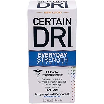 CERTAIN DRI Everyday Strength Clinical Roll On Antiperspirant/Deodorant Morning Fresh 2.5 oz (Pack of 4)