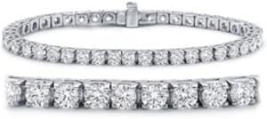 Classic Round Brilliant Diamond Tennis Bracelet in 14K White Gold (I-J Color, I1-I2 Clarity)