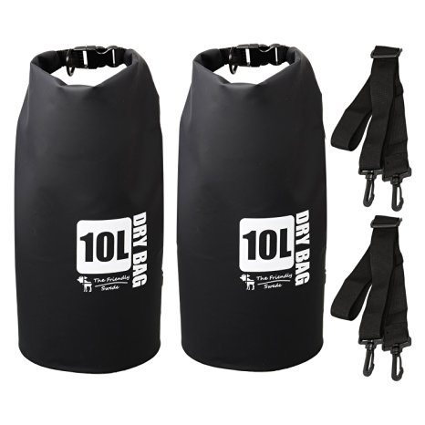 (2 Pack) The Friendly Swede Compact and Lightweight Dry Bag, Water-Resistant 500D Tarpaulin