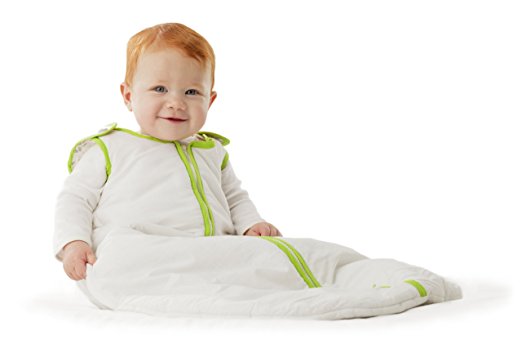 Baby Deedee Sleep Nest Baby Sleeping Bag, White/Lime Green, Medium (6-18 Months)