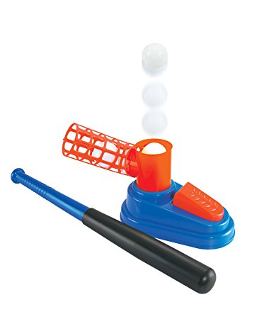 Kidwerkz Baseball Trainer Pop and Play, Toy Set Ball Loader, Great for Softball and Baseball Batting Practice, 3 Balls and Baseball Bat included, Great For Toddlers, Boys and Girls, Ages 4