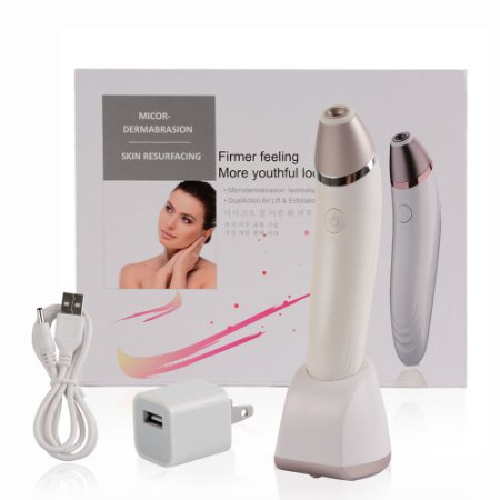 YokPollar Handheld Portable Personal Microdermabrasion System. Lightweight Diamond Machine with Vacuum Suction to Exfoliate Outer Layer of Skin. Promotes Facial Skin Health. 6 Month Warranty.