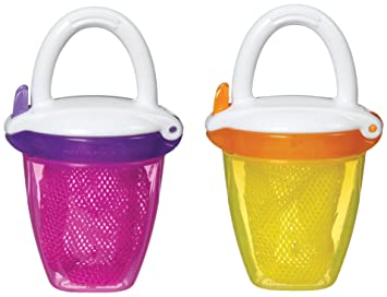 Munchkin Deluxe Fresh Food Feeder, Yellow/Pink, 2 Count