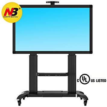 North Bayou Mobile TV Cart Heavy Duty TV Stand with Wheels for 60 to 100 inch LCD LED OLED Flat Panel Plasma TV up to 200lbs CF100