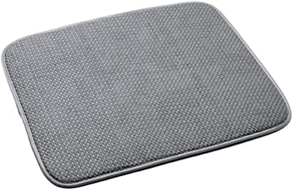 Norpro 16 by 18-Inch Microfiber Dish Drying Mat, Gray (16 by 18-inch (Pack of 2), Gray)