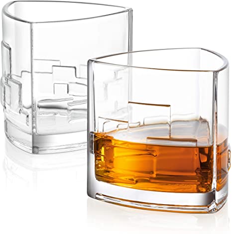 JoyJolt Revere Scotch Glasses, Old Fashioned Whiskey Glasses 11-Ounce, Ultra Clear Whiskey Glass for Bourbon and Liquor, Set Of 2 Glassware