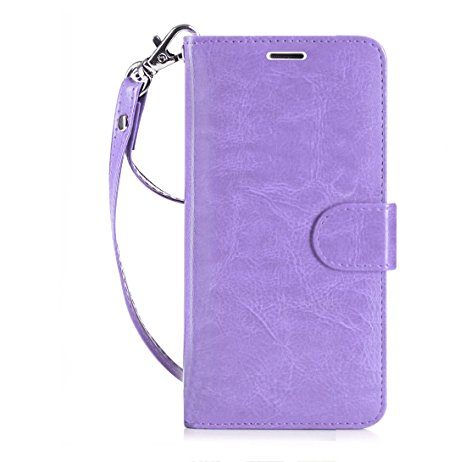 iPhone 6S Plus Case, iPhone 6 Plus Case, FYY [Kickstand Feature] Flip Folio Leather Wallet Case with ID&Credit Card Pockets for Apple iPhone 6/6S Plus (5.5 inch)) Lavender