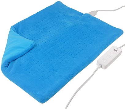 19X24 Inch Weighted Heating Pad Fast-Heating Soothing for Back/Waist/Abdomen/Shoulder/Neck Pain and Cramps Relief - Moist and Dry Heat Therapy with Auto-Off Hot Heated Pad by GOQOTOMO-HBW-B