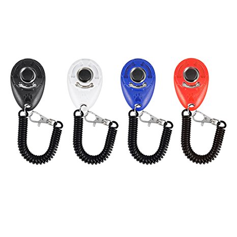 Dog Training Clicker with Wrist Strap - Magicfly Pet Training Clicker Set(4 color)- Upgrade Version