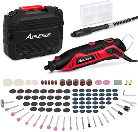 AVID POWER Rotary Tool Kit Variable Speed with Flex Shaft, 101pcs Accessories and Carrying Case for Grinding, Cutting, Wood Carving, Sanding, and Engraving