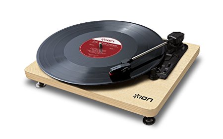 ION Audio Compact LP | Space-Efficient 3-Speed USB Conversion Turntable (Wood-Grain Finish)