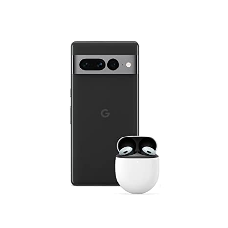 Google Pixel 7 Pro – Unlocked Android 5G smartphone with telephoto lens, wide-angle lens and 24-hour battery – 128GB – Obsidian Pixel Buds Pro – Wireless Earbuds – Bluetooth Headphones – Fog