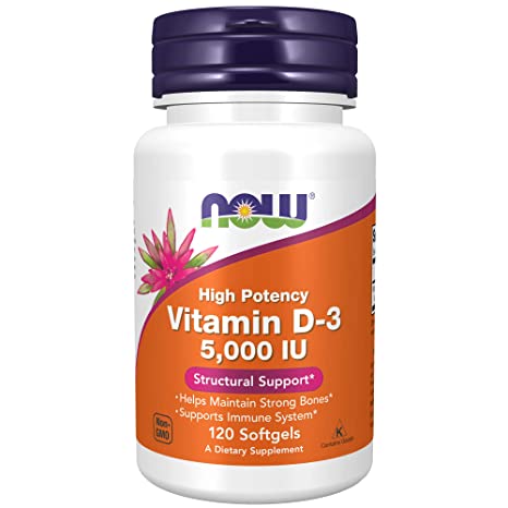 Now Foods Vitamin D - 3 5000 IU Structural Support Soft Gels - 120 Count