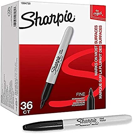 Permanent Marker Fine Point,Fine Point Black with Sharpie Permanent Marker Quick Drying/Waterproof - 36 Count (1 Pack)