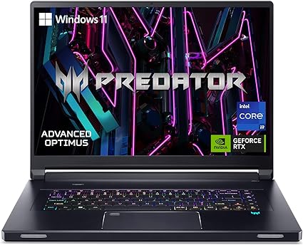 Acer Predator Triton 17 X Gaming/Creator Laptop | 13th Gen Intel i9-13900HX | NVIDIA GeForce RTX 4090 |WQXGA 250Hz G-SYNC Display | 64GB DDR5 | 2TB PCIe Gen 4 SSD |Killer WiFi 6E|PTX17-71-99W5, Black