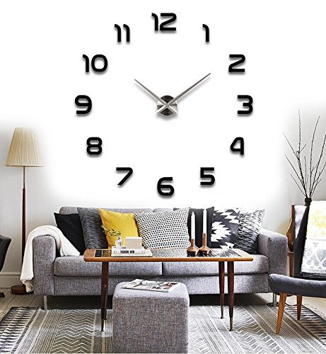 Reliable_E® Large Mirror Wall Clock Modern Design for Home Decor