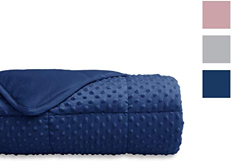 Alansma Weighted Blanket for Adult Minky Velvet Warm Luxury Designer Blanket | Enjoy Quality Sleep Anywhere (Blue, 36''x48'' 5lbs)